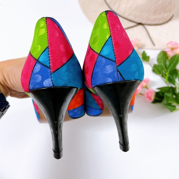 LifeStride Vintage Retro color-block Pumps 6.5 narrow - Picture 4 of 8
